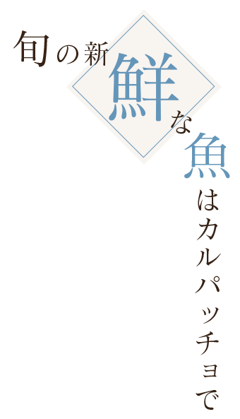 旬の新鮮な魚はカルパッチョで